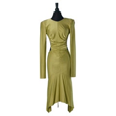 Robe de cocktail en jersey dos nu vert pistache ALEXANDRE VAUTHIER