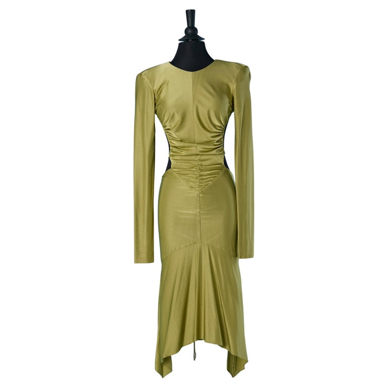 alexandre vauthier green dress Pistaccio green backless jersey cocktail dress ALEXANDRE VAUTHIER For Sale  at 1stDibs