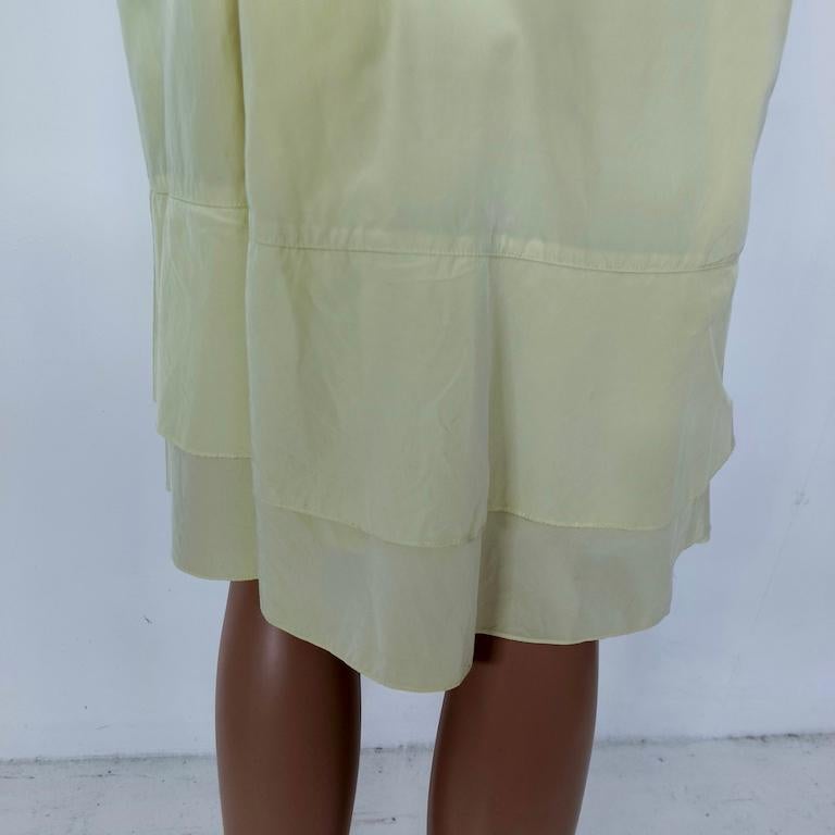 Donna Pistachio Draw-String Slip Dress with Ruffled Hem, Italy c. 2000s in vendita