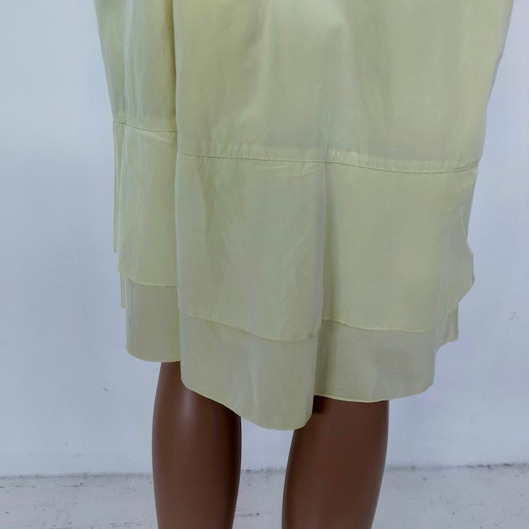 Pistachio Draw-String Slip Dress with Ruffled Hem, Italy c. 2000s in vendita 2