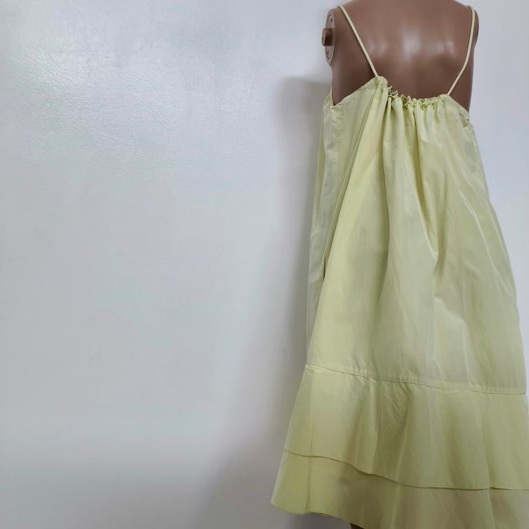 Pistachio Draw-String Slip Dress with Ruffled Hem, Italy c. 2000s in vendita 3
