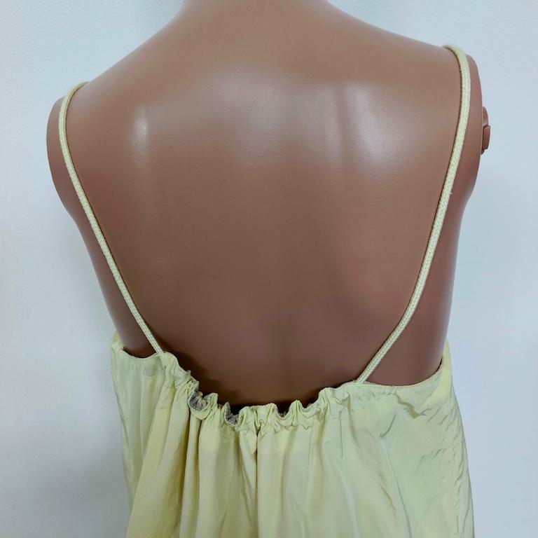 Pistachio Draw-String Slip Dress with Ruffled Hem, Italy c. 2000s in vendita 4