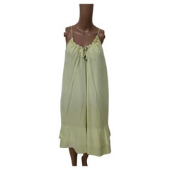 Pistachio Draw-String Slip Dress with Ruffled Hem, Italy c. 2000s