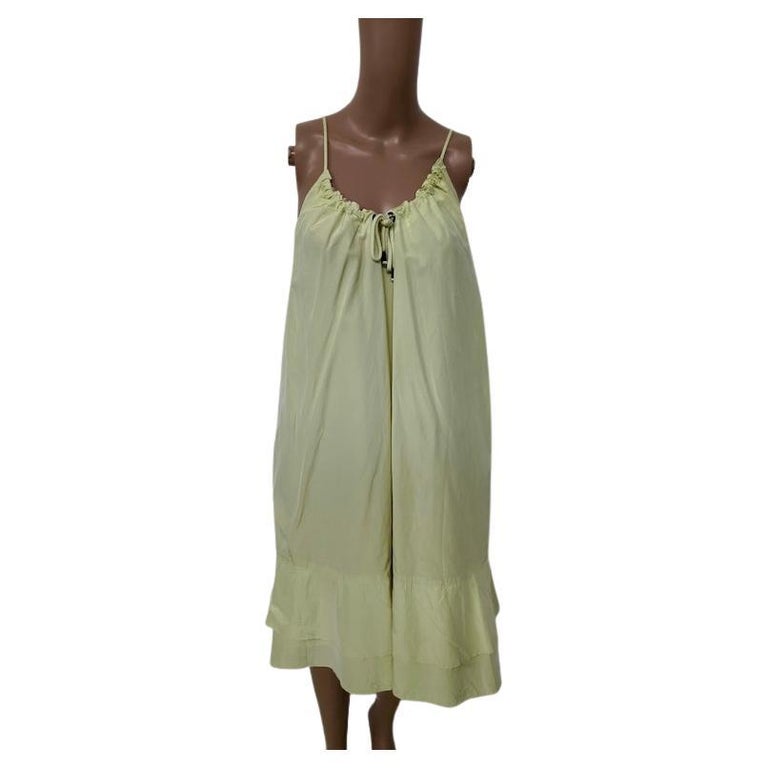 Pistachio Draw-String Slip Dress with Ruffled Hem, Italy c. 2000s For Sale at 1stDibs Pistachio Draw-String Slip Dress with Ruffled Hem, Italy c. 2000s For Sale at 1stDibs