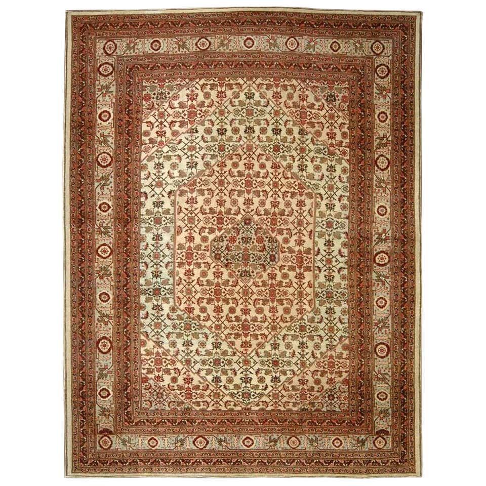 Vintage Persian Mahi Fish Design Tabriz Area Rug with Traditional Style ...