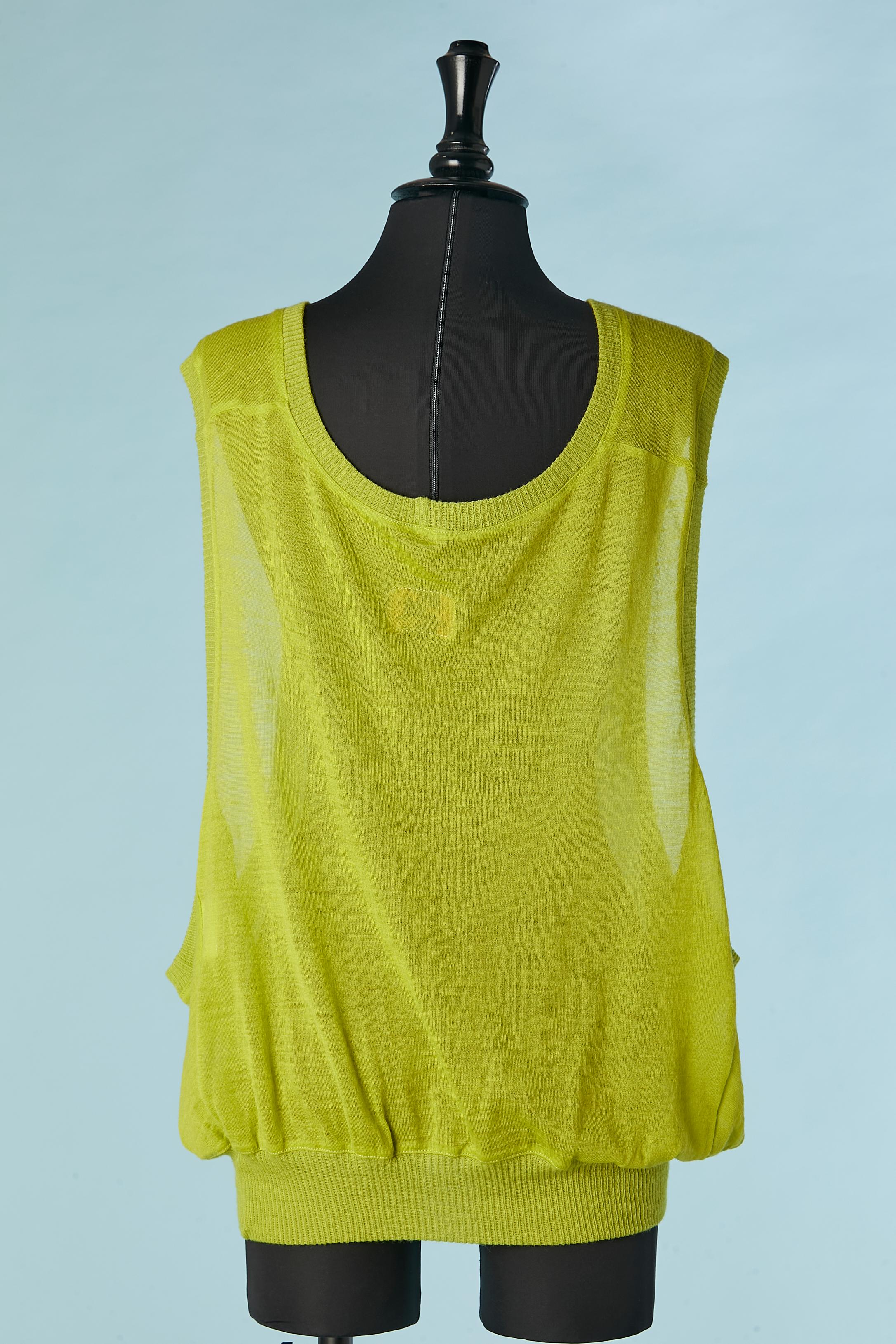 Pistachio green sleeveless sweater Vivienne Westwood Anglomania  For Sale 1