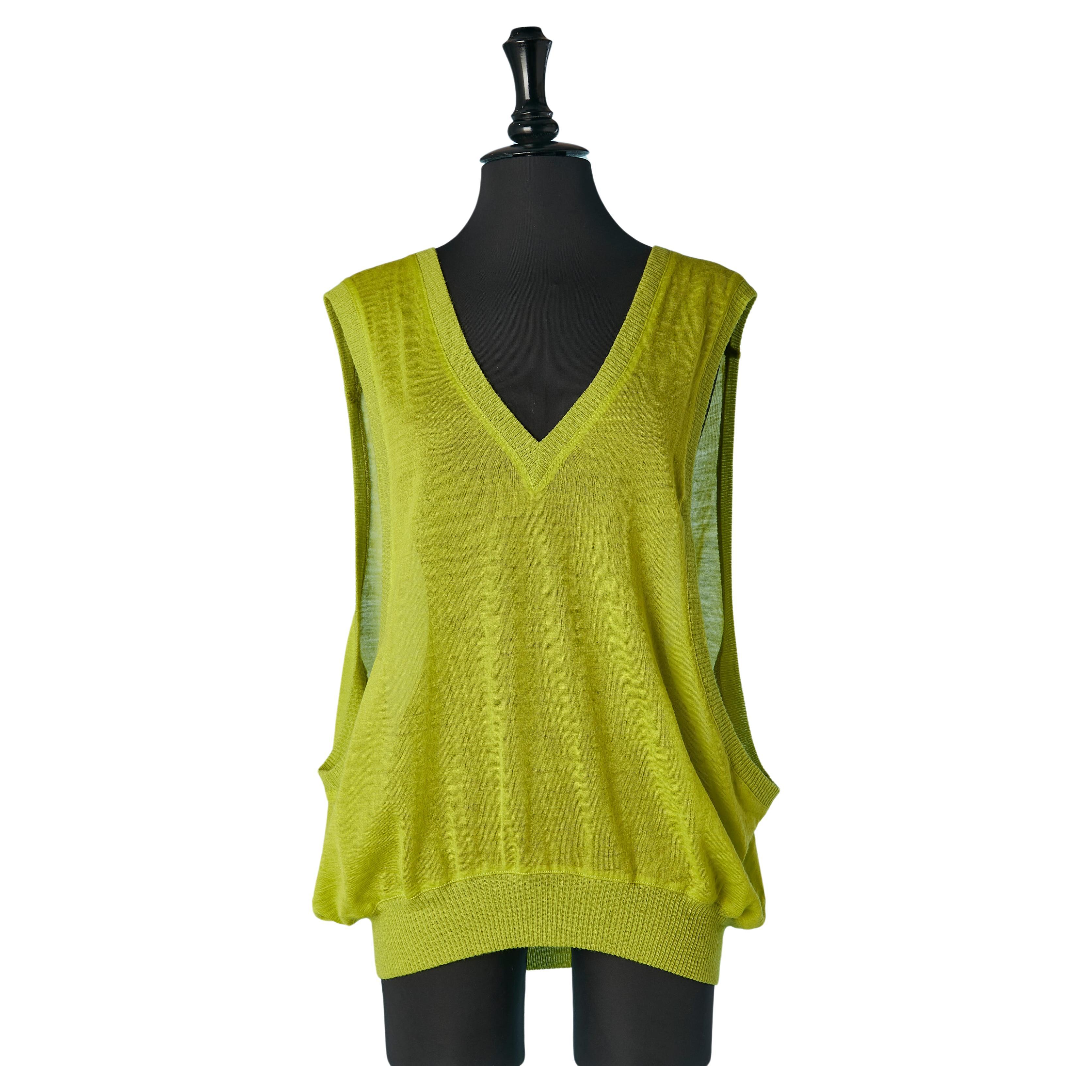 Pistachio green sleeveless sweater Vivienne Westwood Anglomania  For Sale