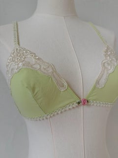 D&G Vintage Pistachio Lace Bralette and Thong Set by Dolce & Gabbana