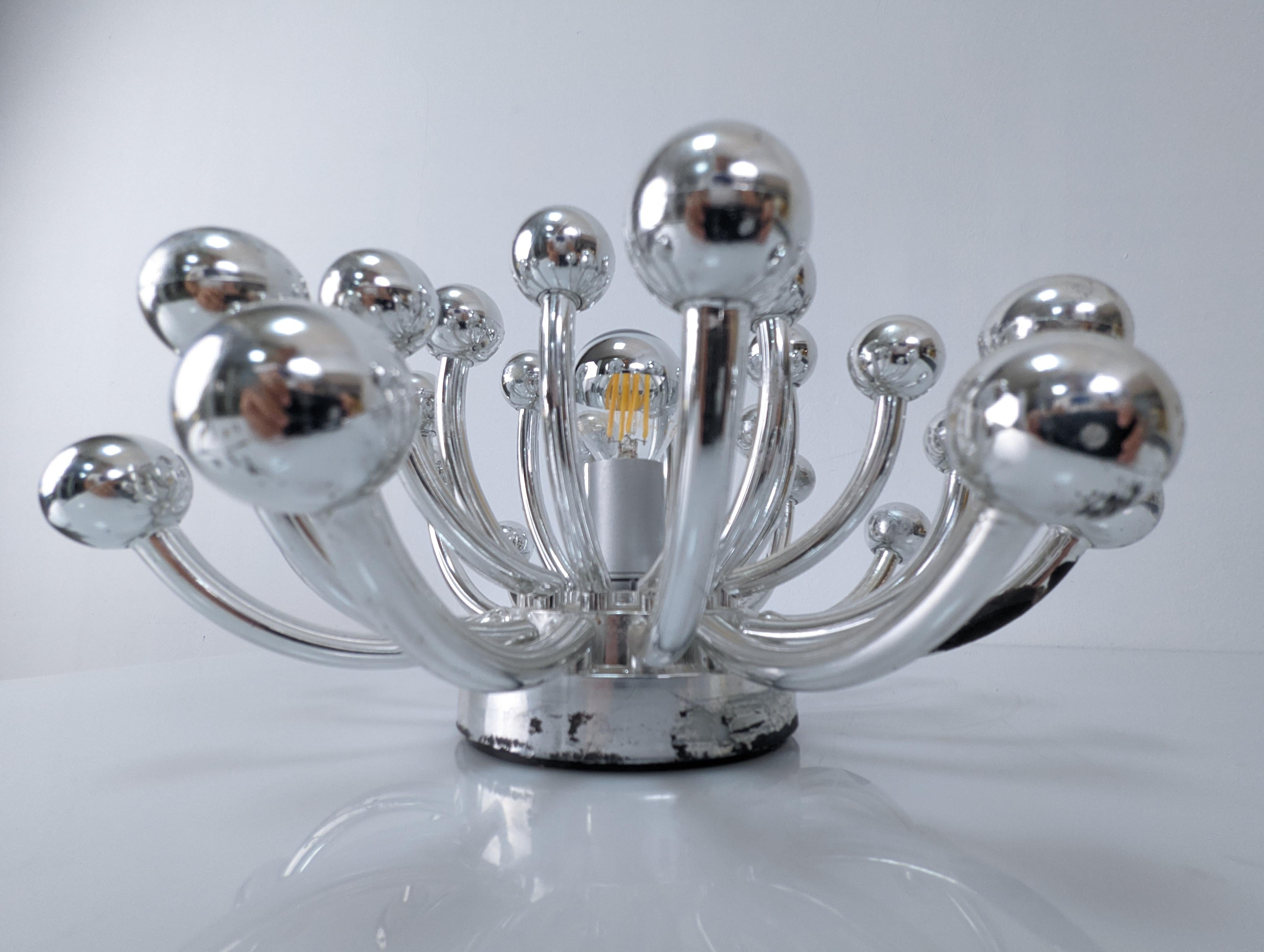 Chrome Pistillino Vintage Lamp by Valenti, Italy, 1970s