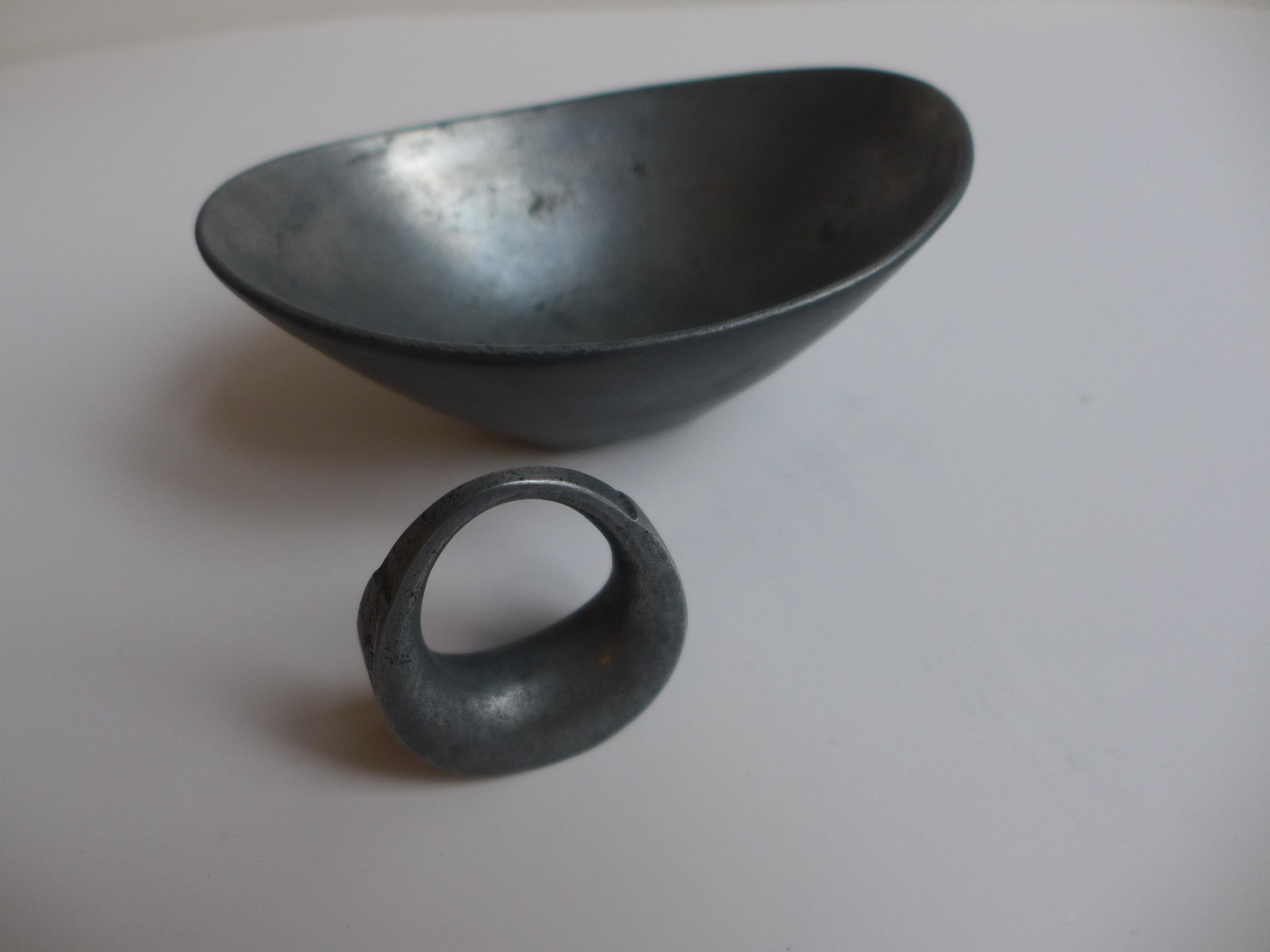 Carl Aubock cigarette ashtray, mid-20th century. Crafted in brass with a push-down mechanism to extinguish cigarettes neatly into the concealed compartment. A refined example of Aubock’s signature mid-century design, combining functional ingenuity