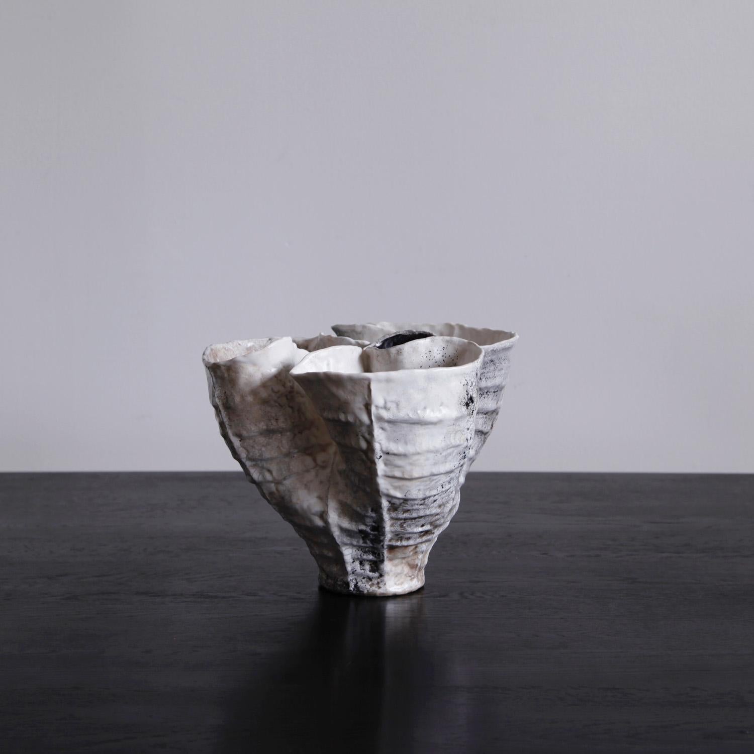 American Pit-Fired Biomorphic Stoneware Vessel by Ceramicist Young Mi Kim For Sale