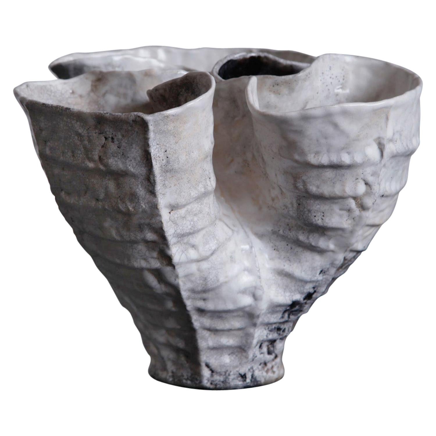 Pit-Fired Biomorphic Stoneware Vessel by Ceramicist Young Mi Kim For Sale