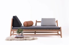 Pita Daybed, Oak Wood and Leather, Floor Model