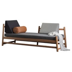 Pita Daybed, Oak Wood and Leather, Floor Model