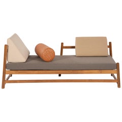Pita Exterior Daybed, madera de teca, telas Sunbrella y cuero
