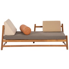 Pita Outdoors Daybed, Teak Wood, Sunbrella Fabrics and Leather