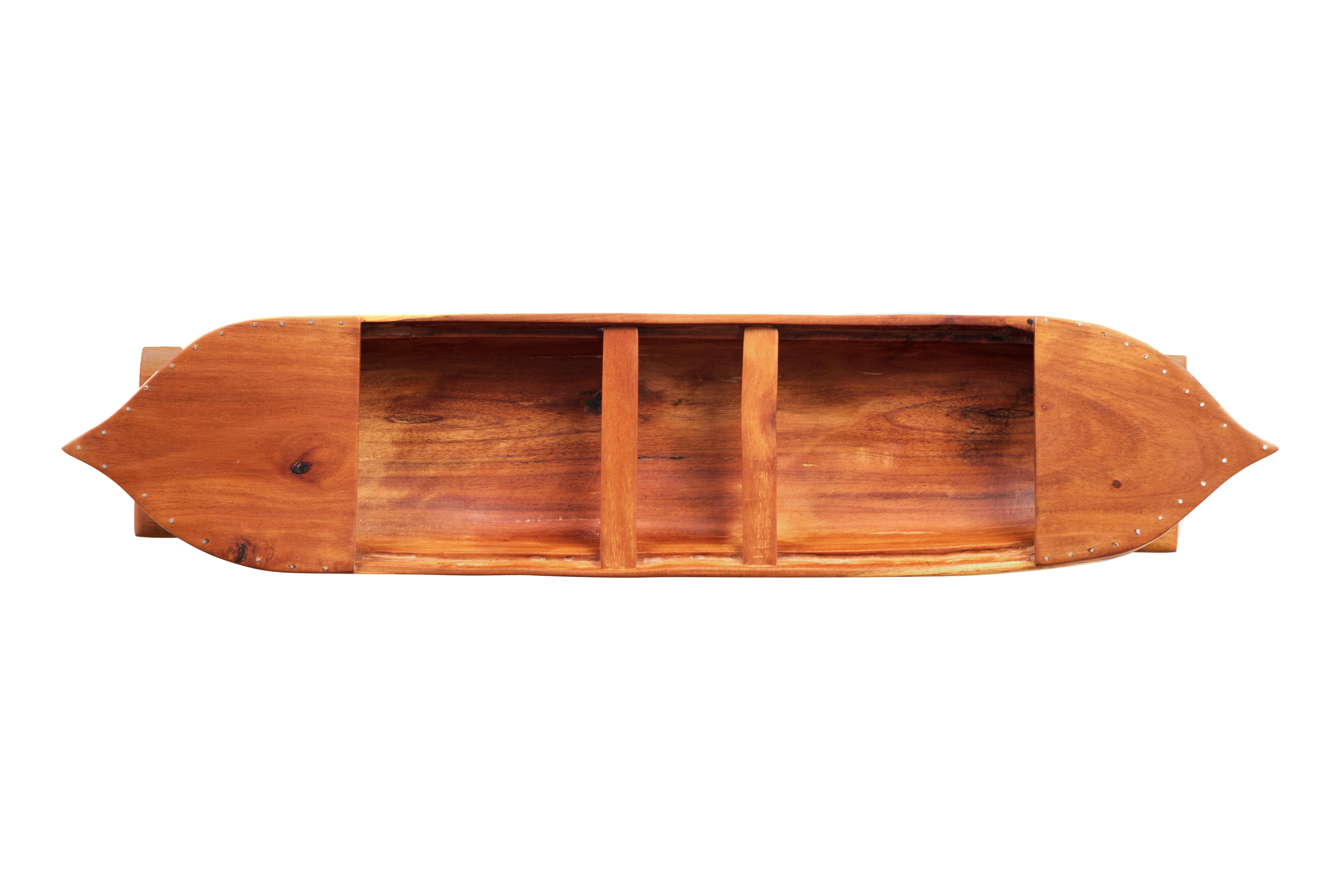 Wood Pitcairn Island Longboat Signed Jay Warren For Sale