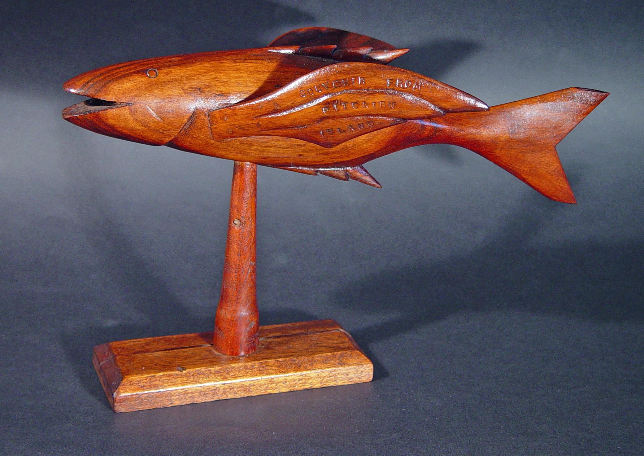 Pitcairn Islands Pitcairn Island Wood Carving of a Flying Fish
