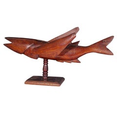 Pitcairn Island Wood Carvings of A Flying Fish