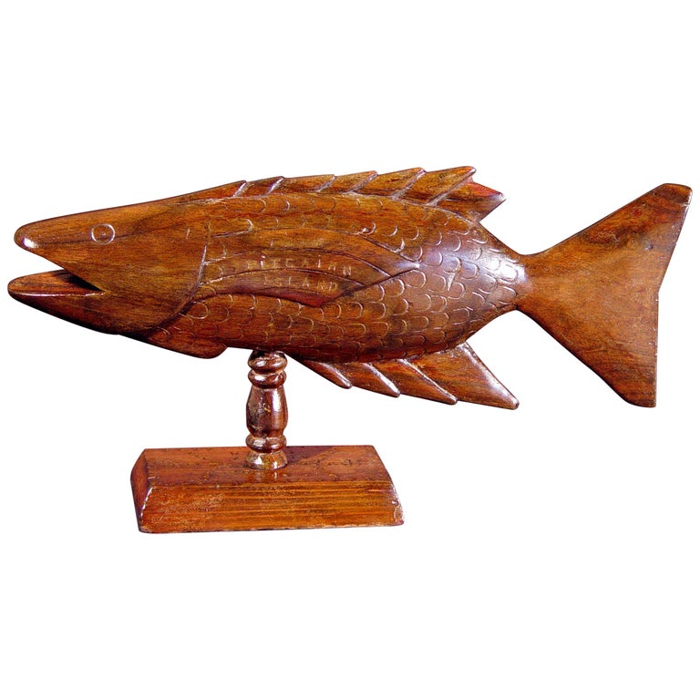 Pitcairn Island Wood Carvings of Fish at 1stDibs