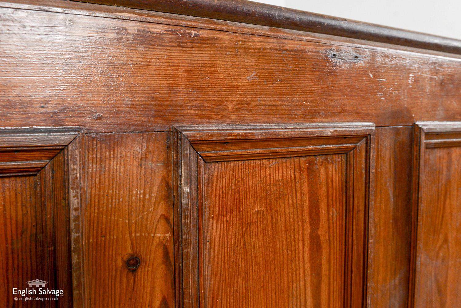 European Pitch Pine Dado Panelling from a Welsh Chapel, 20th Century For Sale