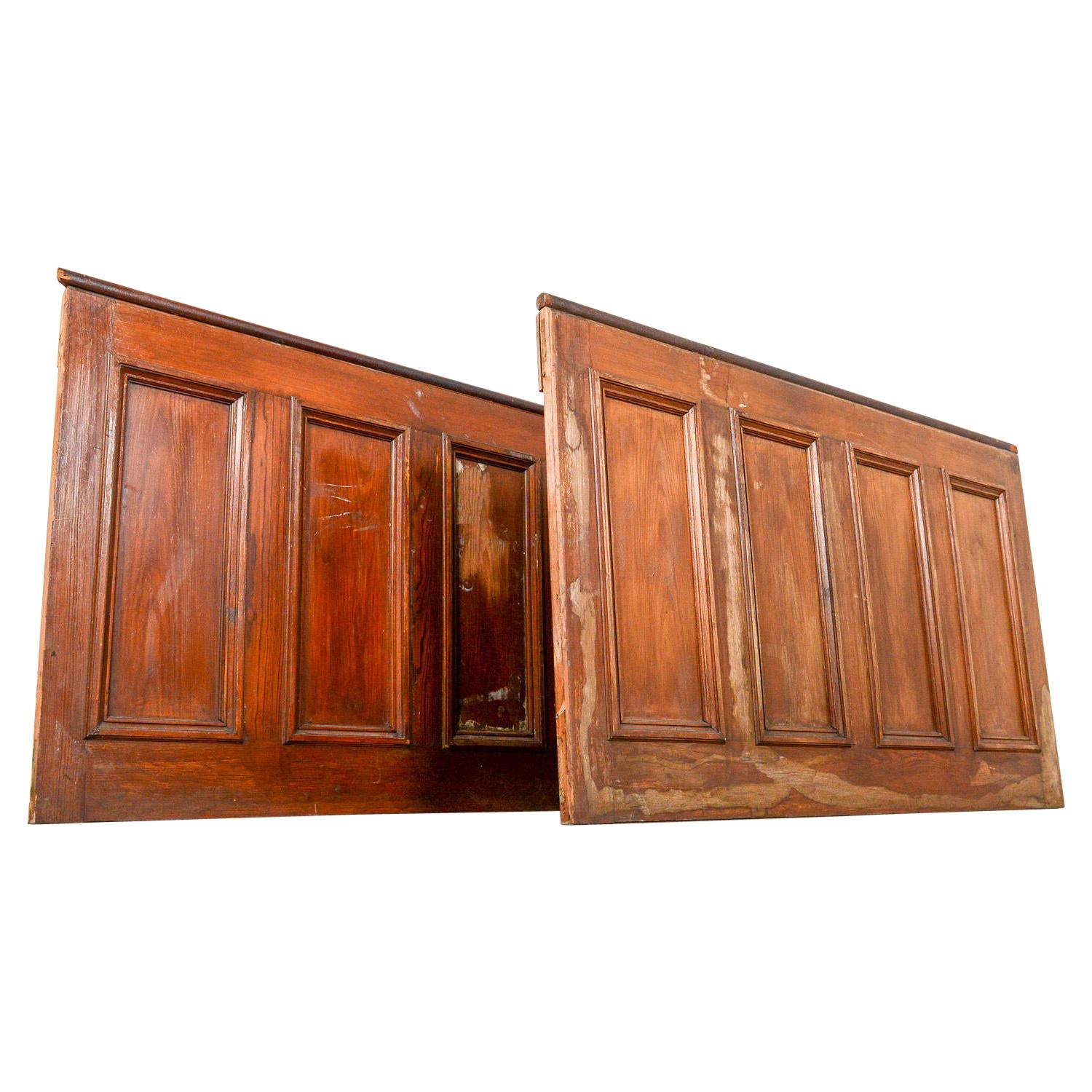 Pitch Pine Dado Panelling from a Welsh Chapel, 20th Century For Sale