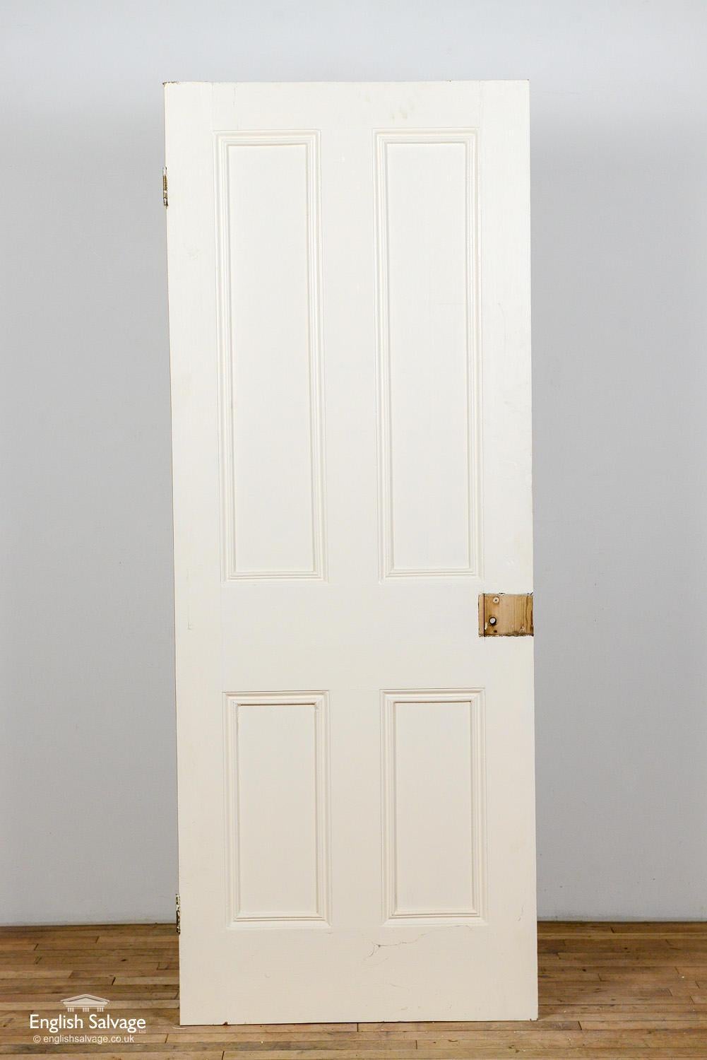 European Pitch Pine Four Beaded Panel Door, 20th Century For Sale