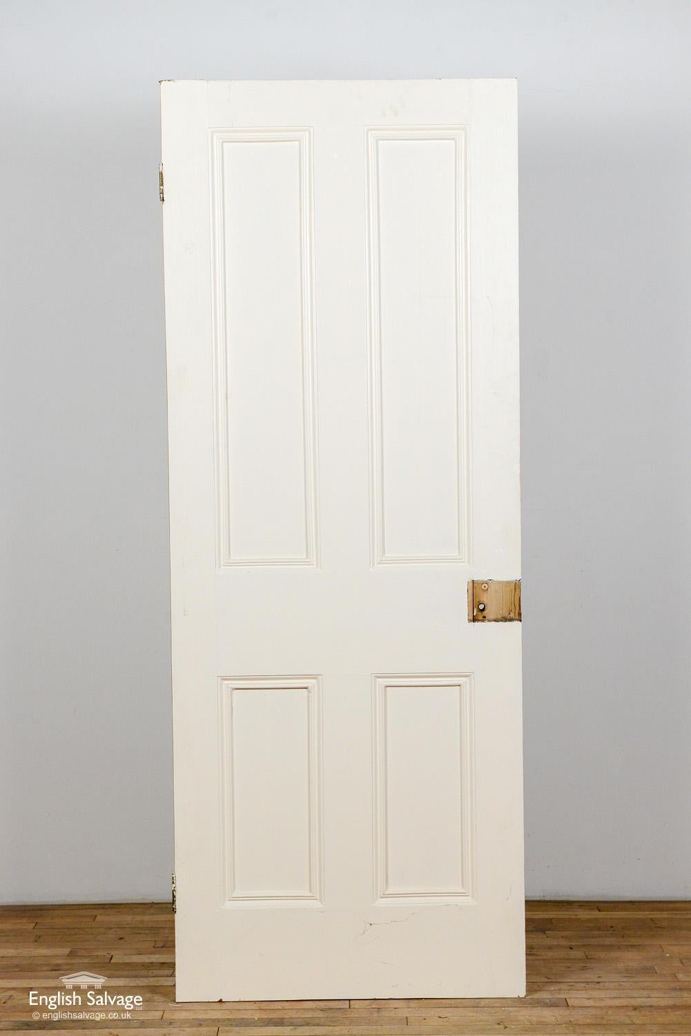 Pitch Pine Four Beaded Panel Door, 20th Century In Good Condition For Sale In London, GB