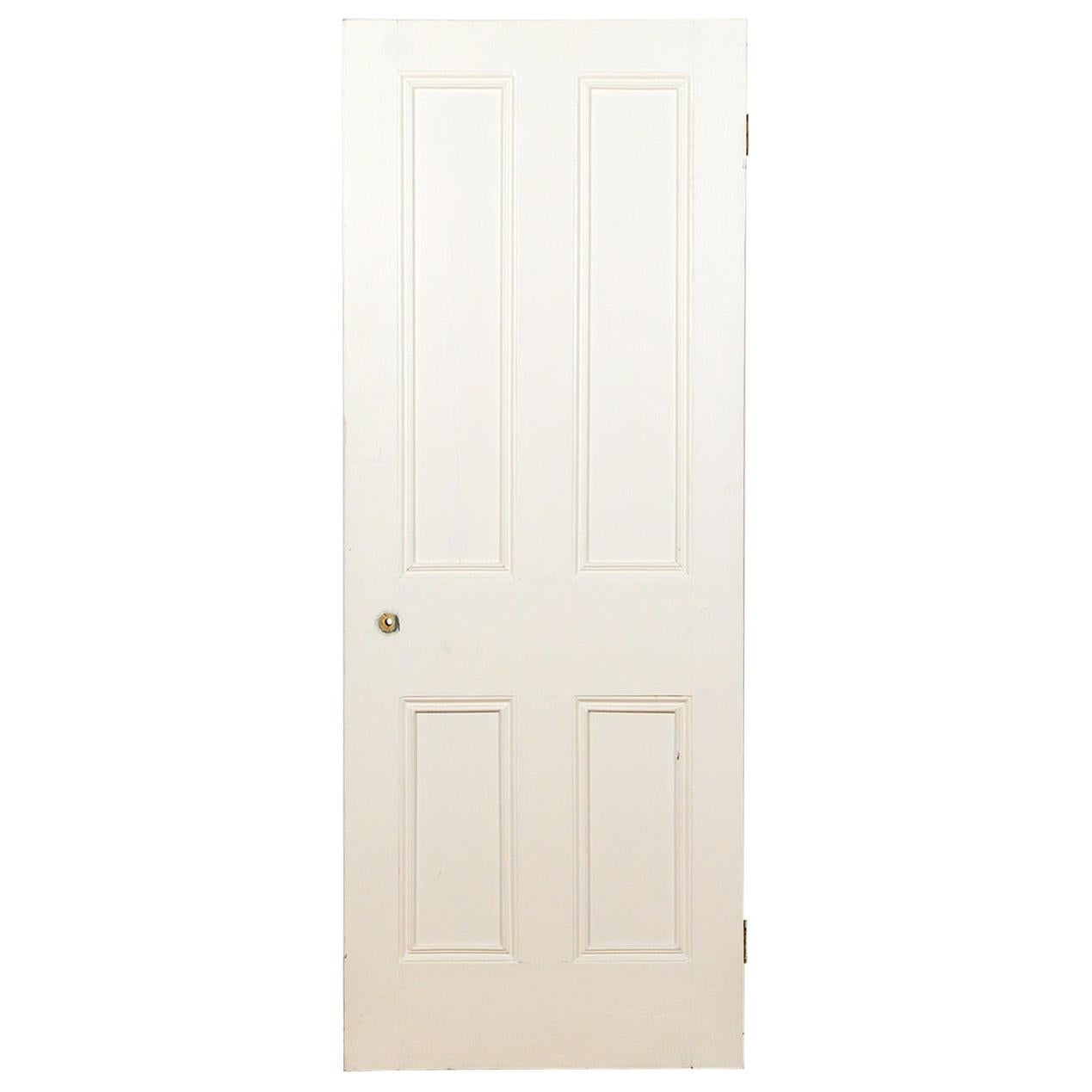Pitch Pine Four Beaded Panel Door, 20th Century For Sale