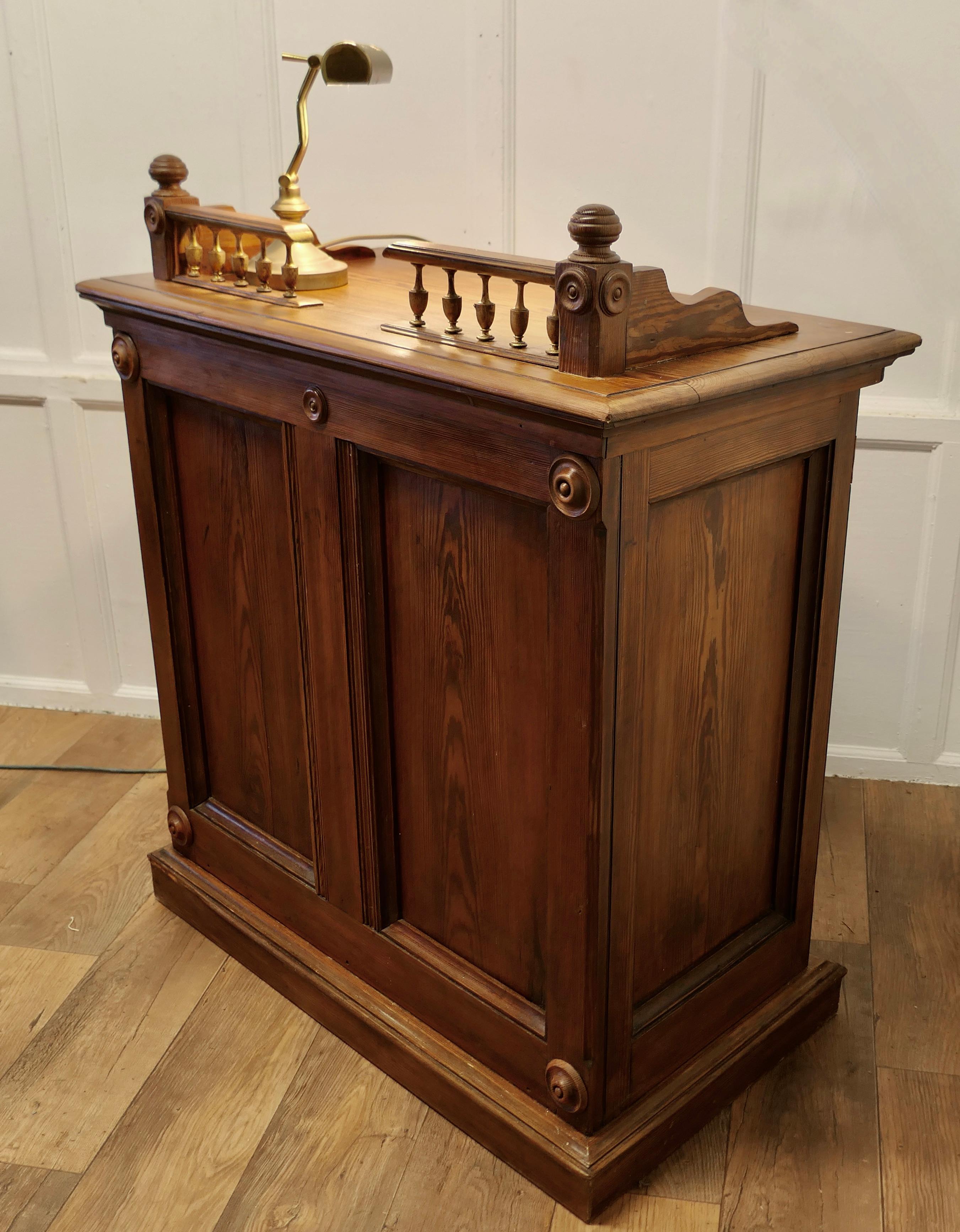 Pitch Pine Hotel Restaurant Reception Hostess Greeting Station  For Sale 5
