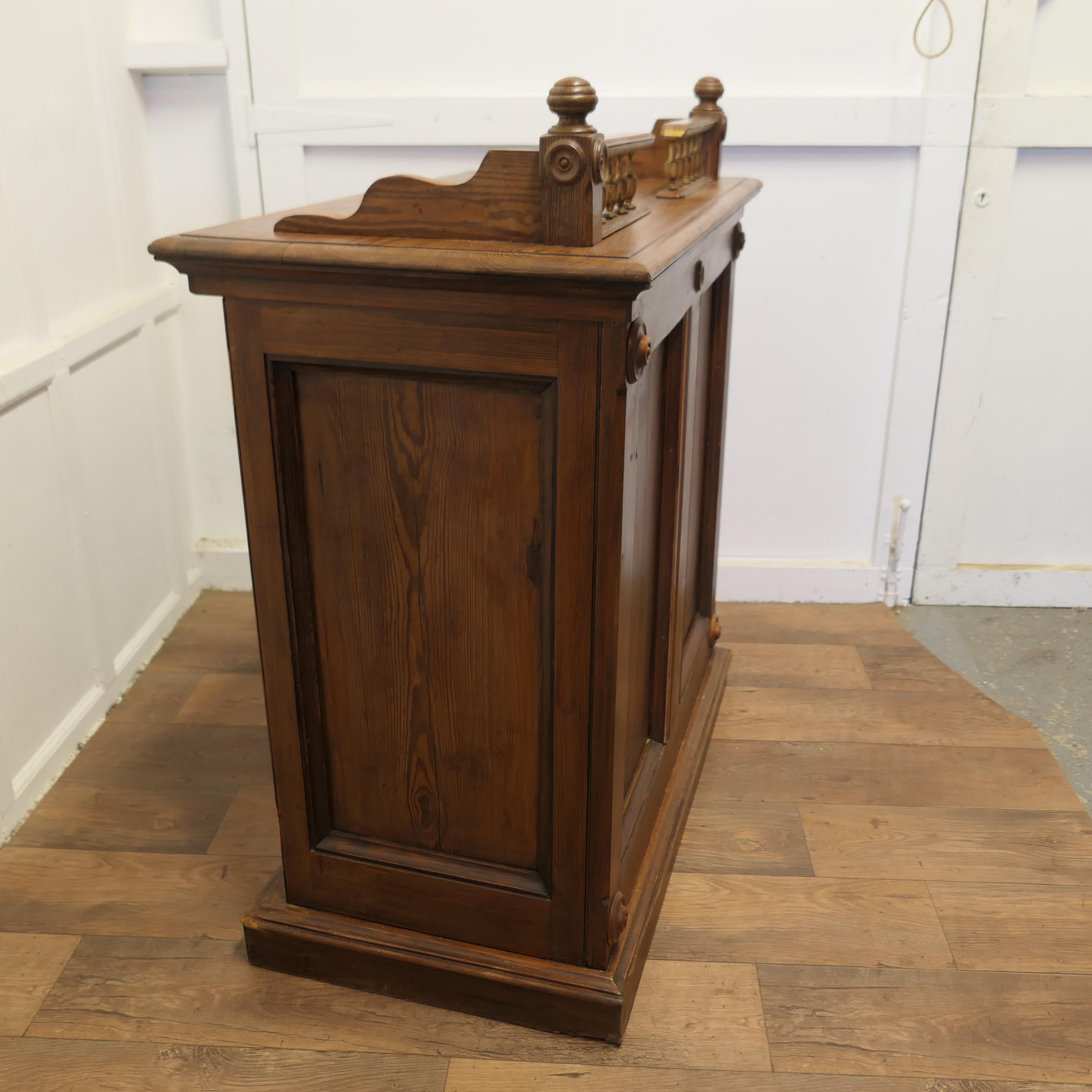 Late 19th Century Pitch Pine Hotel Restaurant Reception Hostess Greeting Station  For Sale