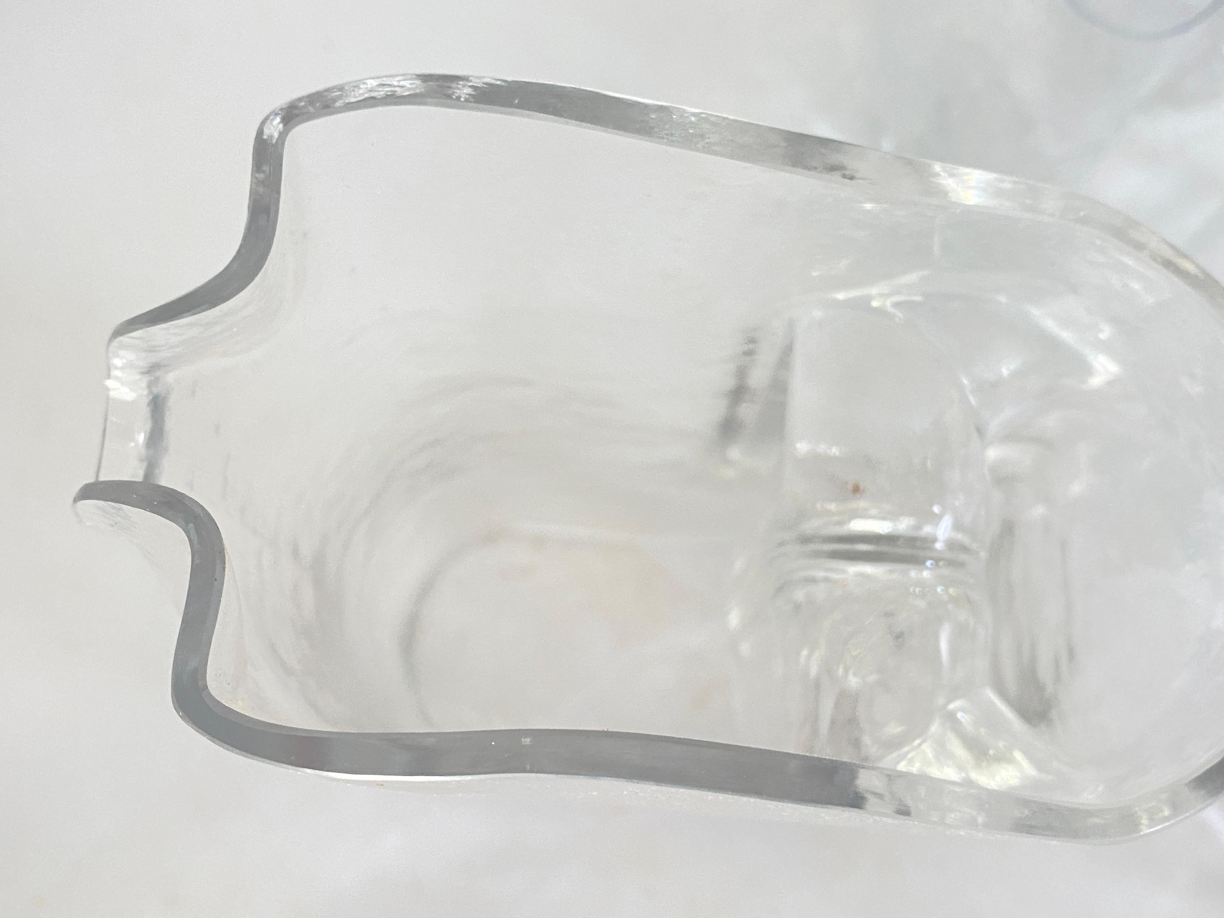 Français Pitcher et  Verres en verre d'art transparent Autria 1969 Seven Pieces  en vente