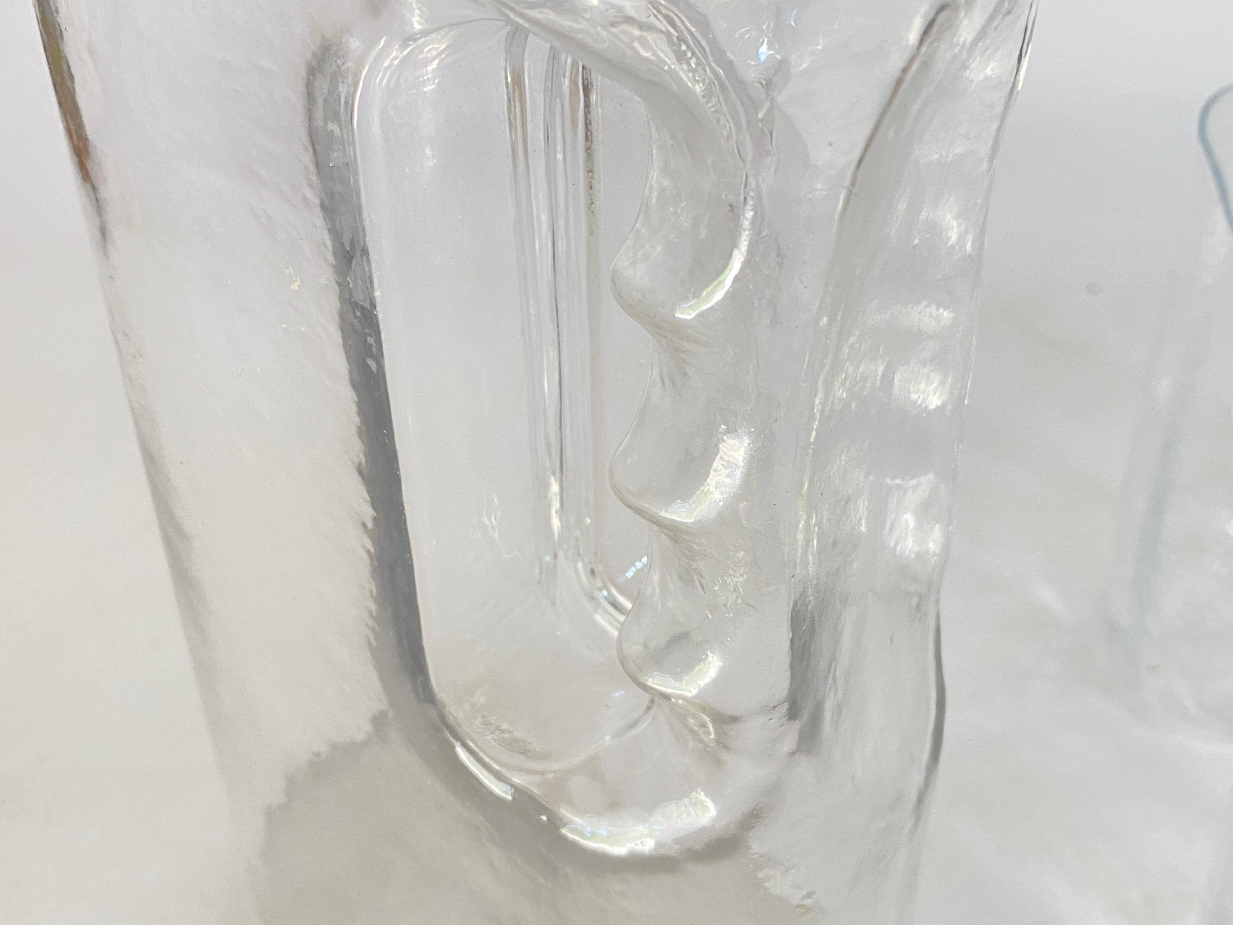 Milieu du XXe siècle Pitcher et  Verres en verre d'art transparent Autria 1969 Seven Pieces  en vente