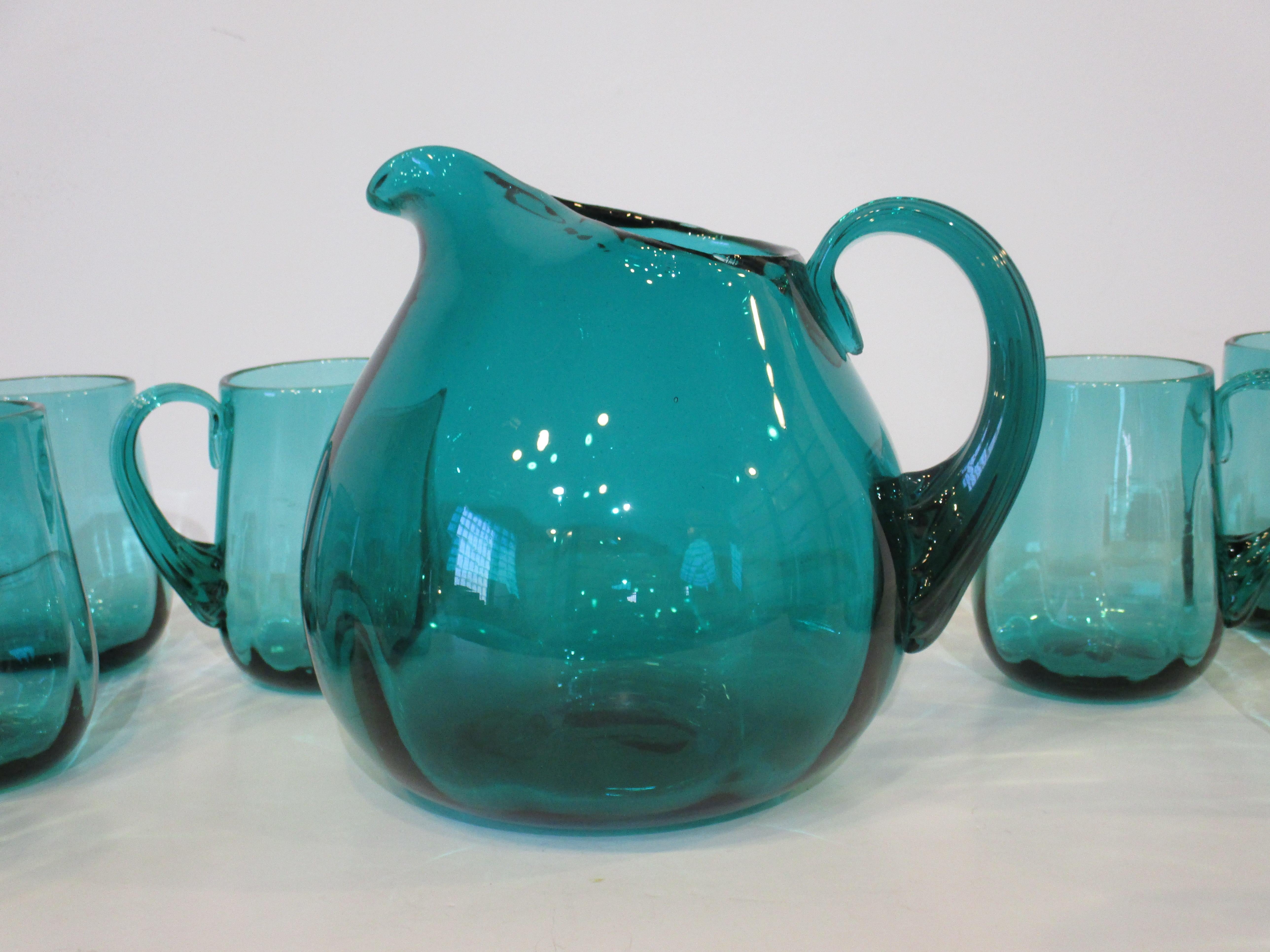 blenko glass pitcher