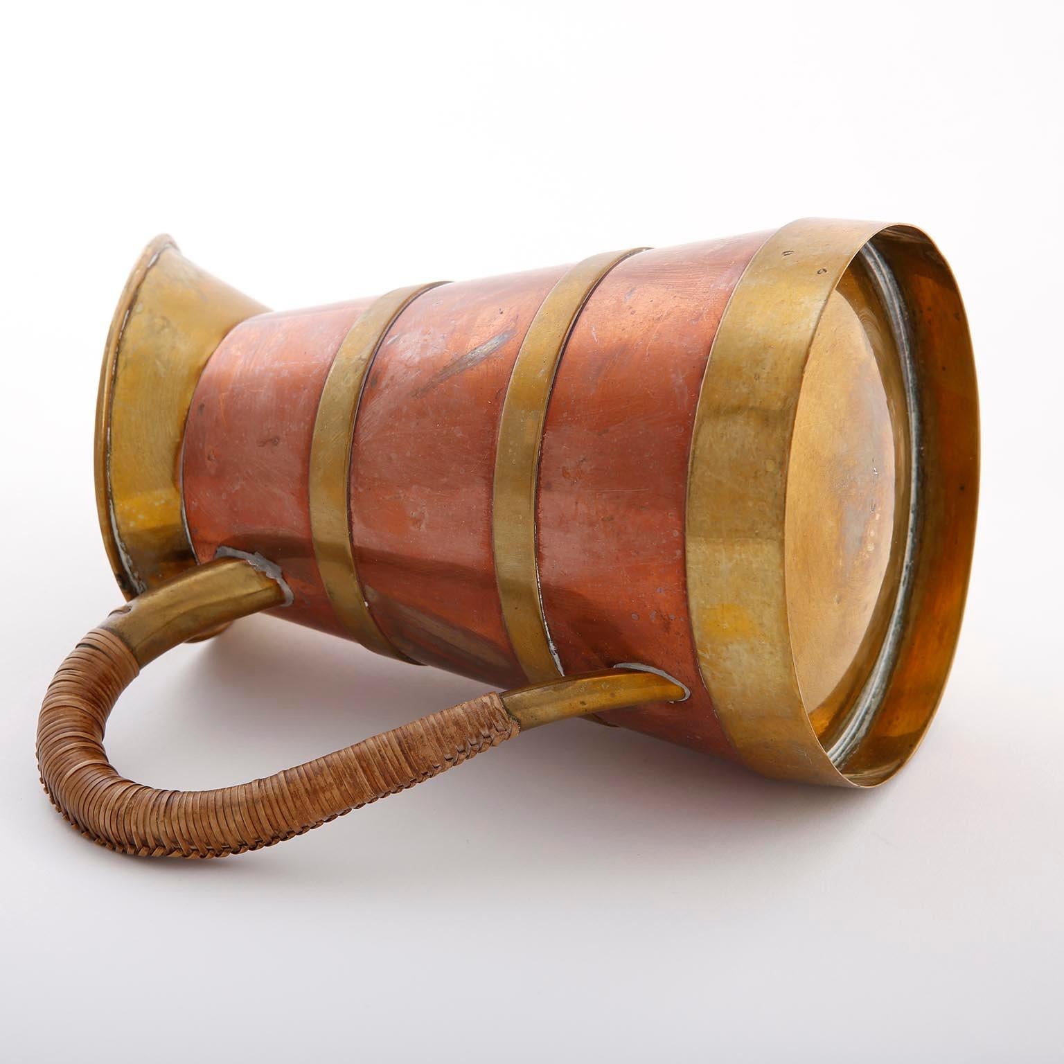 Pitcher Brass Copper Cane, 1960 In Good Condition In Hausmannstätten, AT