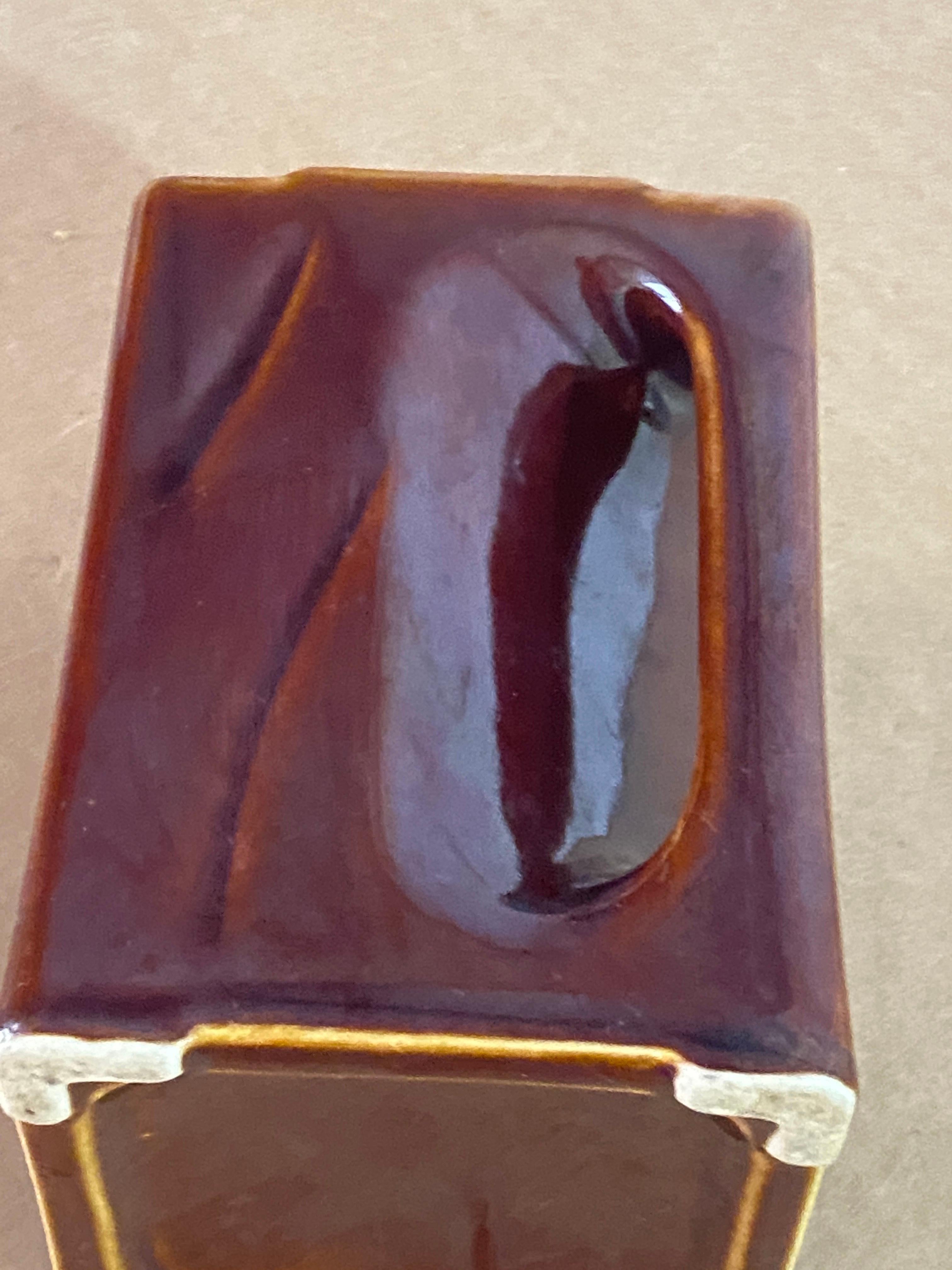 Pitcher in Ceramic from Vallauris, Brown Color, Original Shape, Francec 1970 In Good Condition For Sale In Auribeau sur Siagne, FR