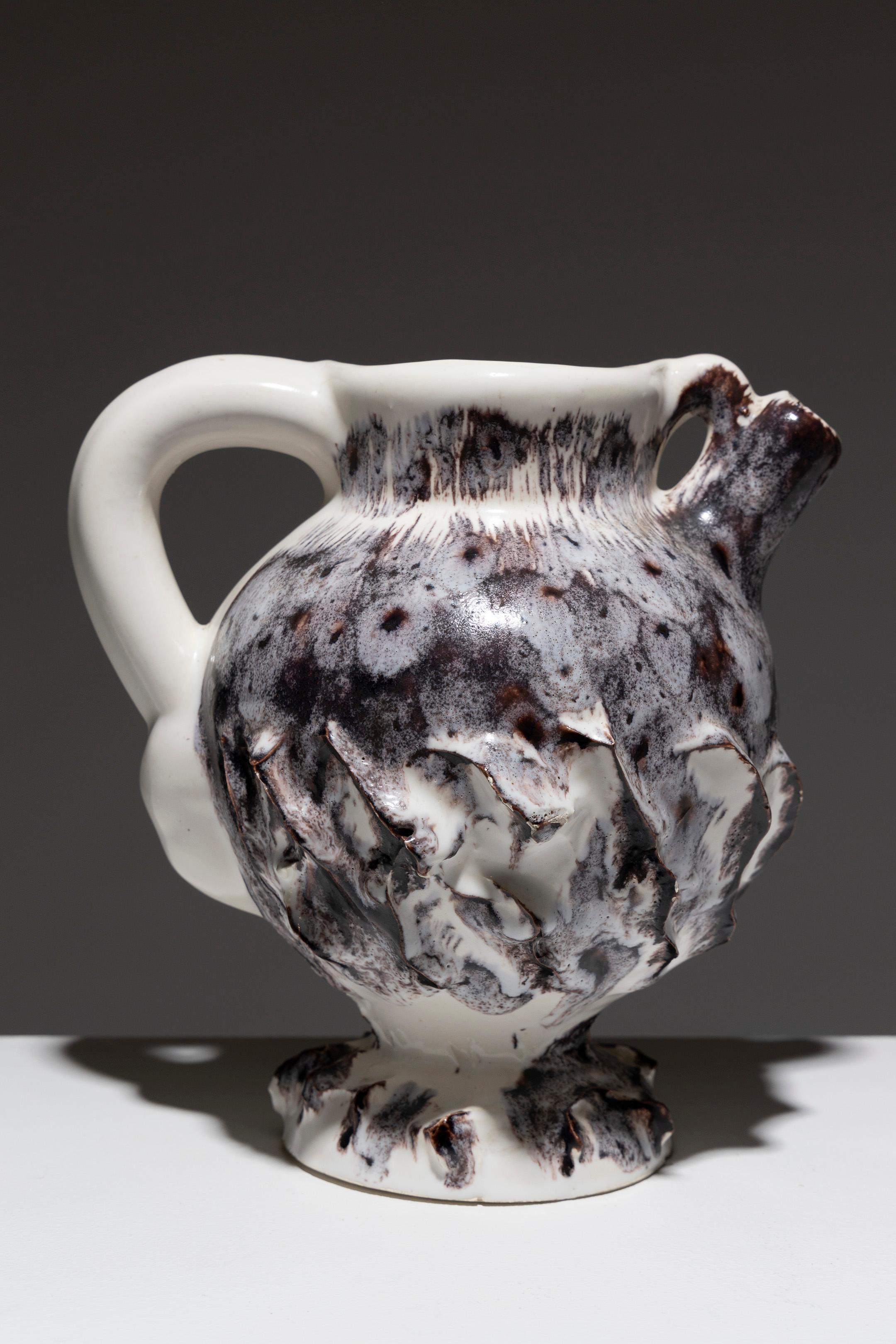 Pitcher in Faience, Vallauris, 1990s 3