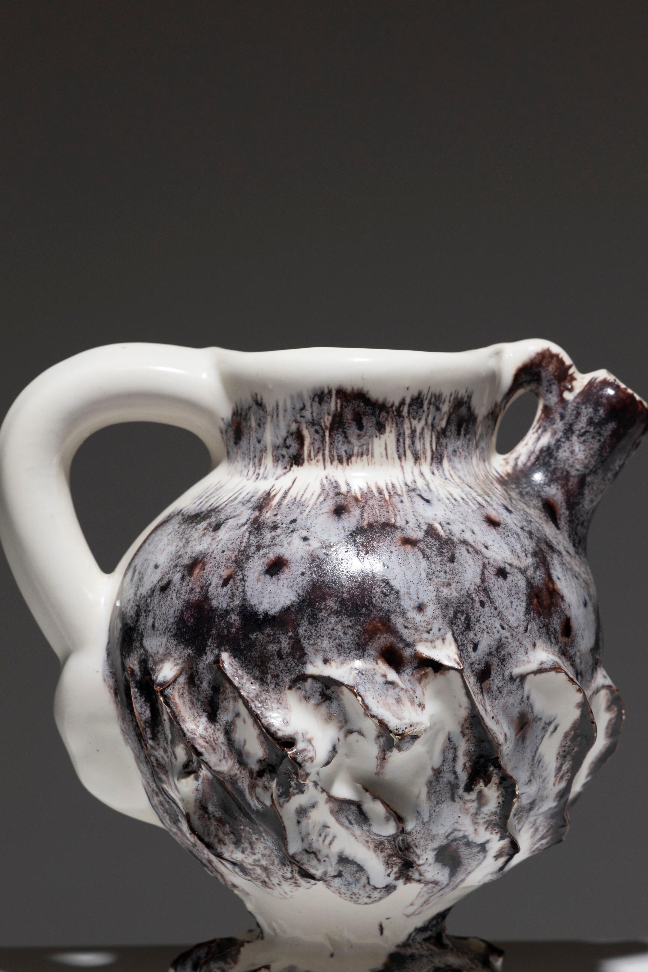 Pitcher in Faience, Vallauris, 1990s 4