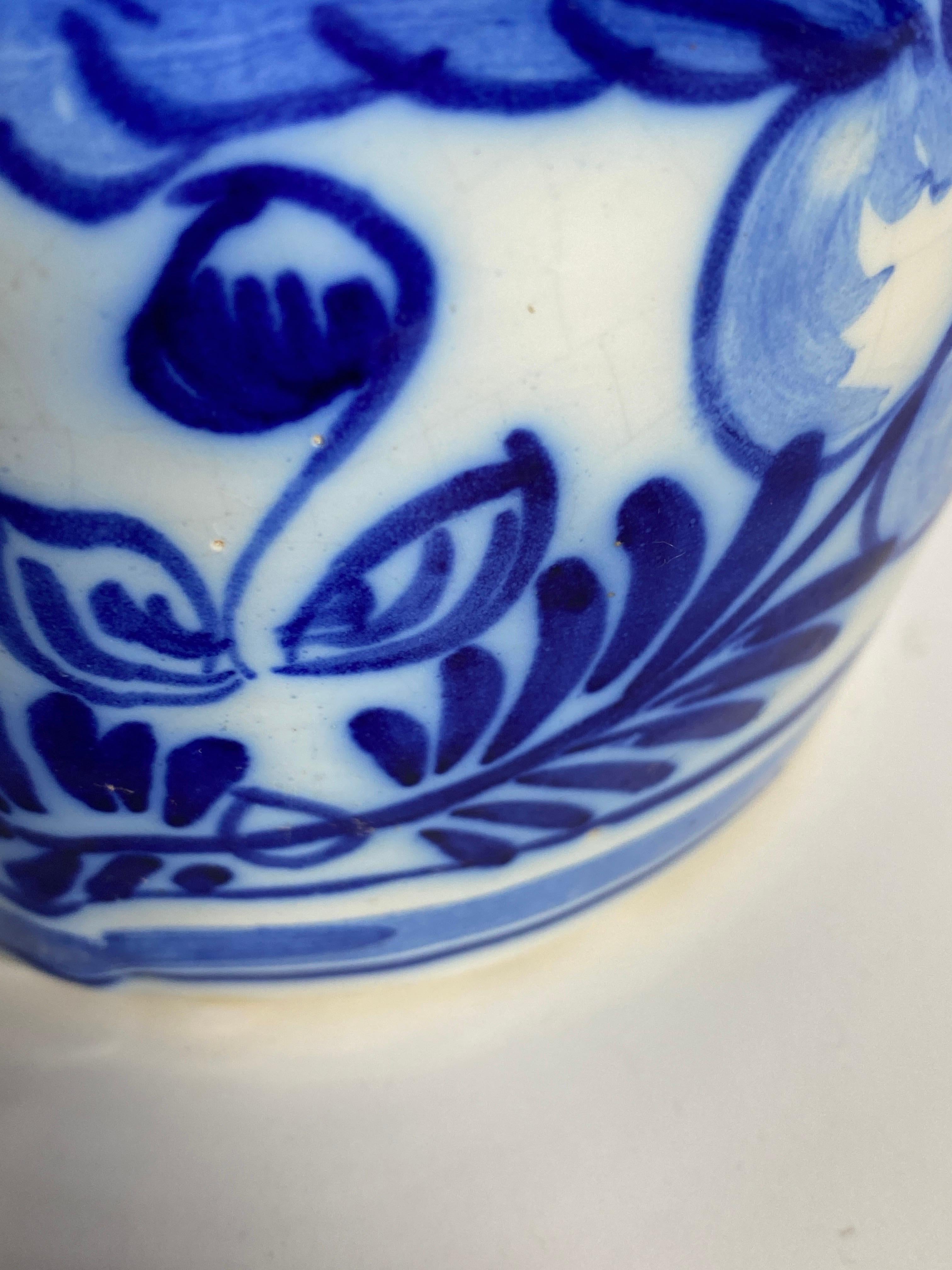 Dutch Pitcher in Faience, White and Blue Color, circa 1960 Netherlands For Sale