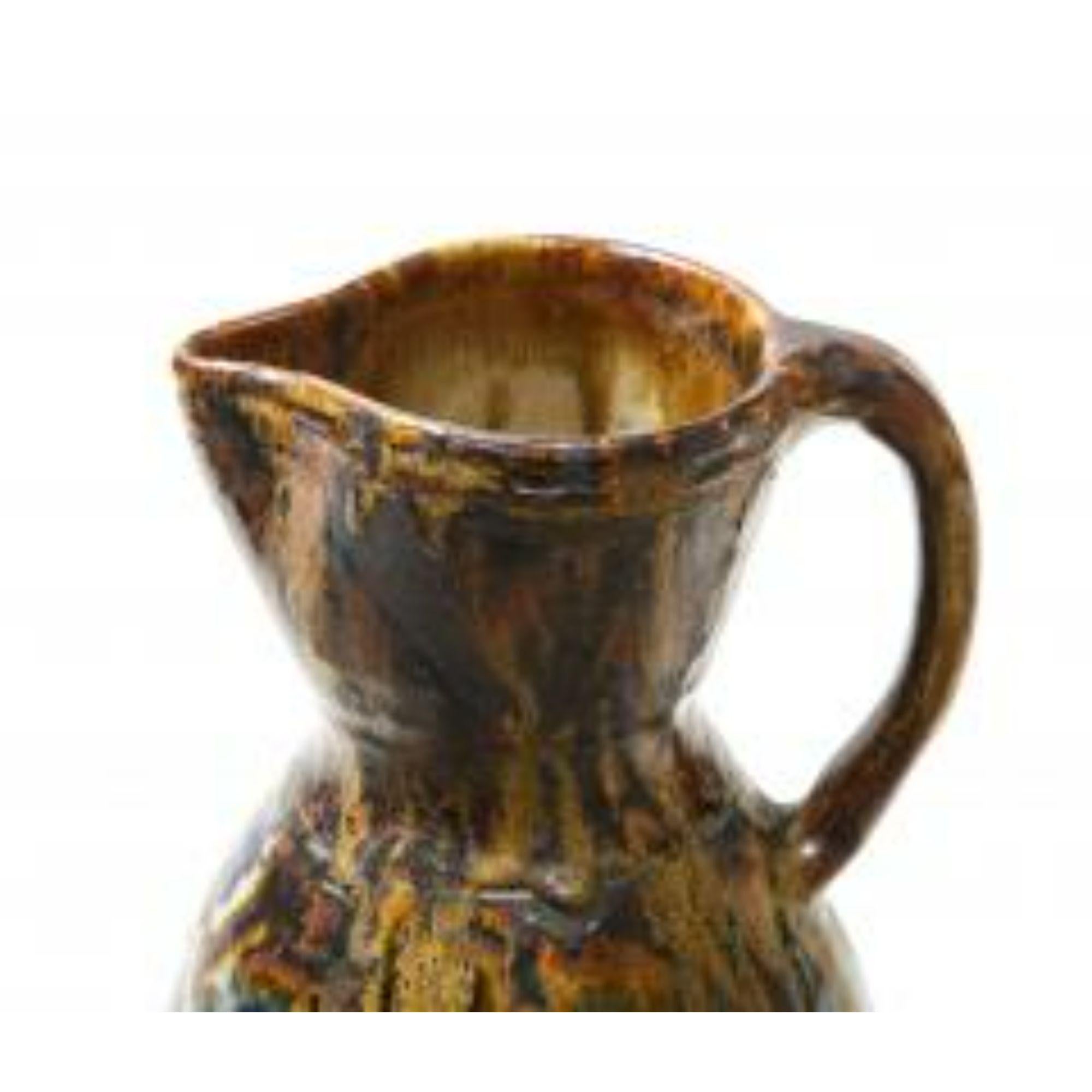 Brocca in ceramica blu smaltata di Joseph Talbot, Francia, 1940 circa.


