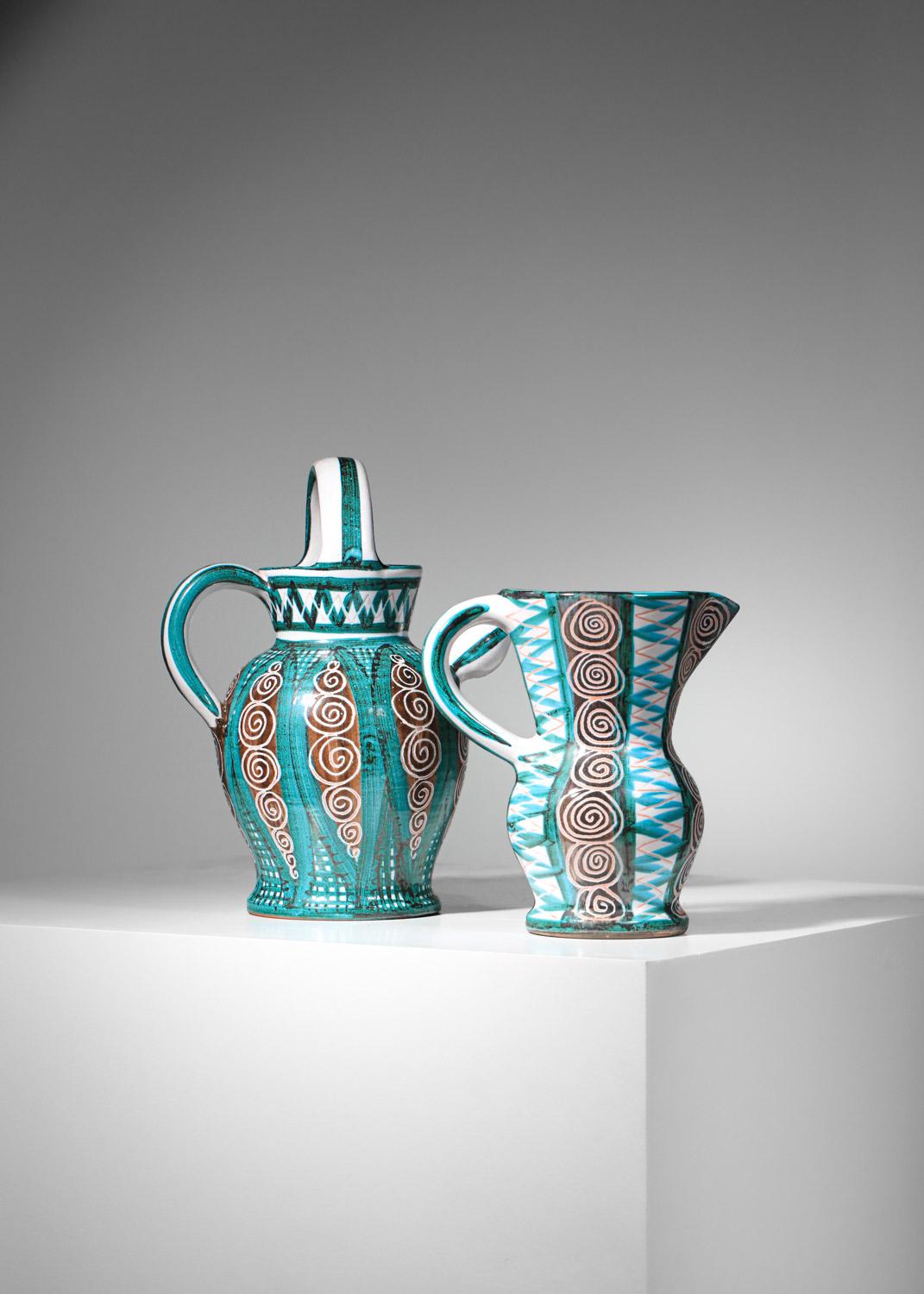 Fait main Pichet Robert Picault vallauris ceramics années 60 en vente