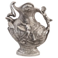 Krug WMF, Deutsch, 1909 versilbert, Jugendstil, Freiheit
