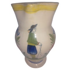 Jarras antiguas artesanales de loza de Henriot Quimper, Francia