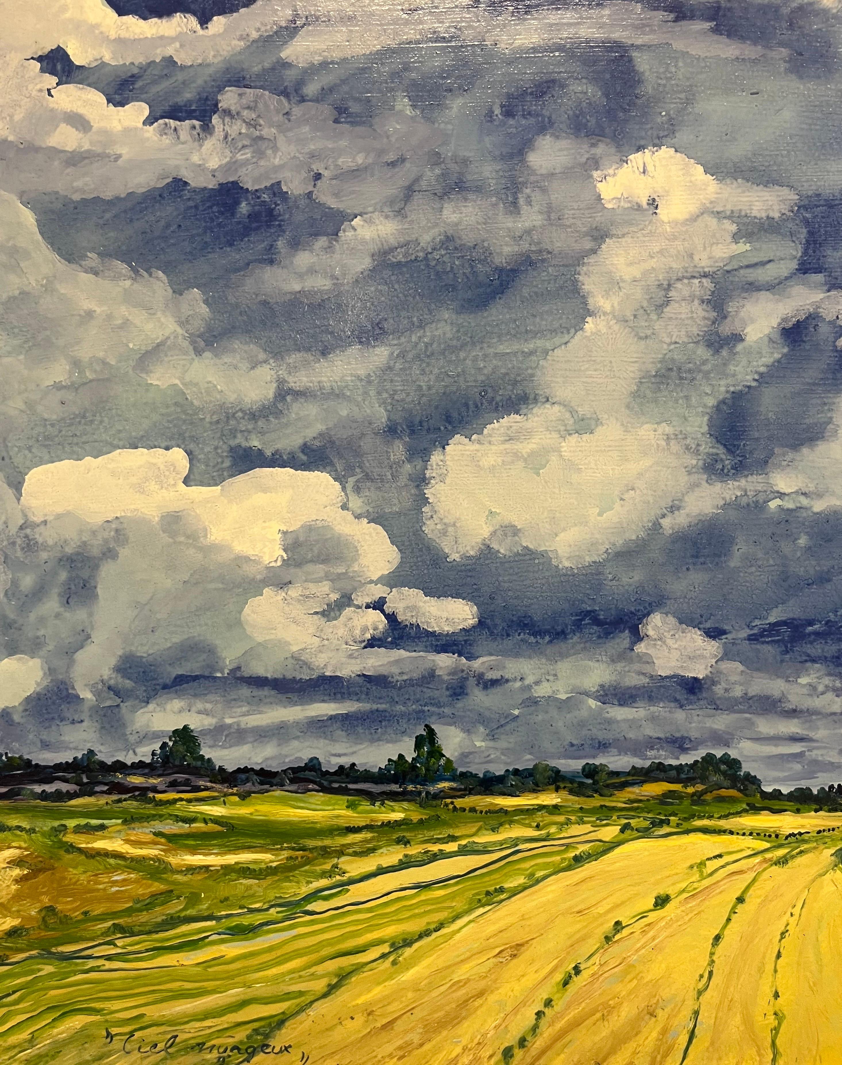 Opera luminosa del Pittore Francese di origini Russe PITE Sarranoff
Cielo tempestoso, nuvole campo di grano, ispirato a Van Gogh
