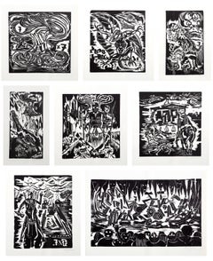 Cartera Apokalypse, 8 xilografías surrealistas de Pitt Cuerlis