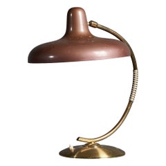 Pitt Müller 'Attribution', Table Lamp, Brass, Lacquered Metal, Germany, 1950s