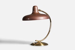 Lampada da tavolo Pitt Müller 'Attribution', ottone, metallo laccato, Germania, anni '50