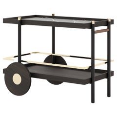 21st-century Contemporary tea cart with marble top, fully customizable
