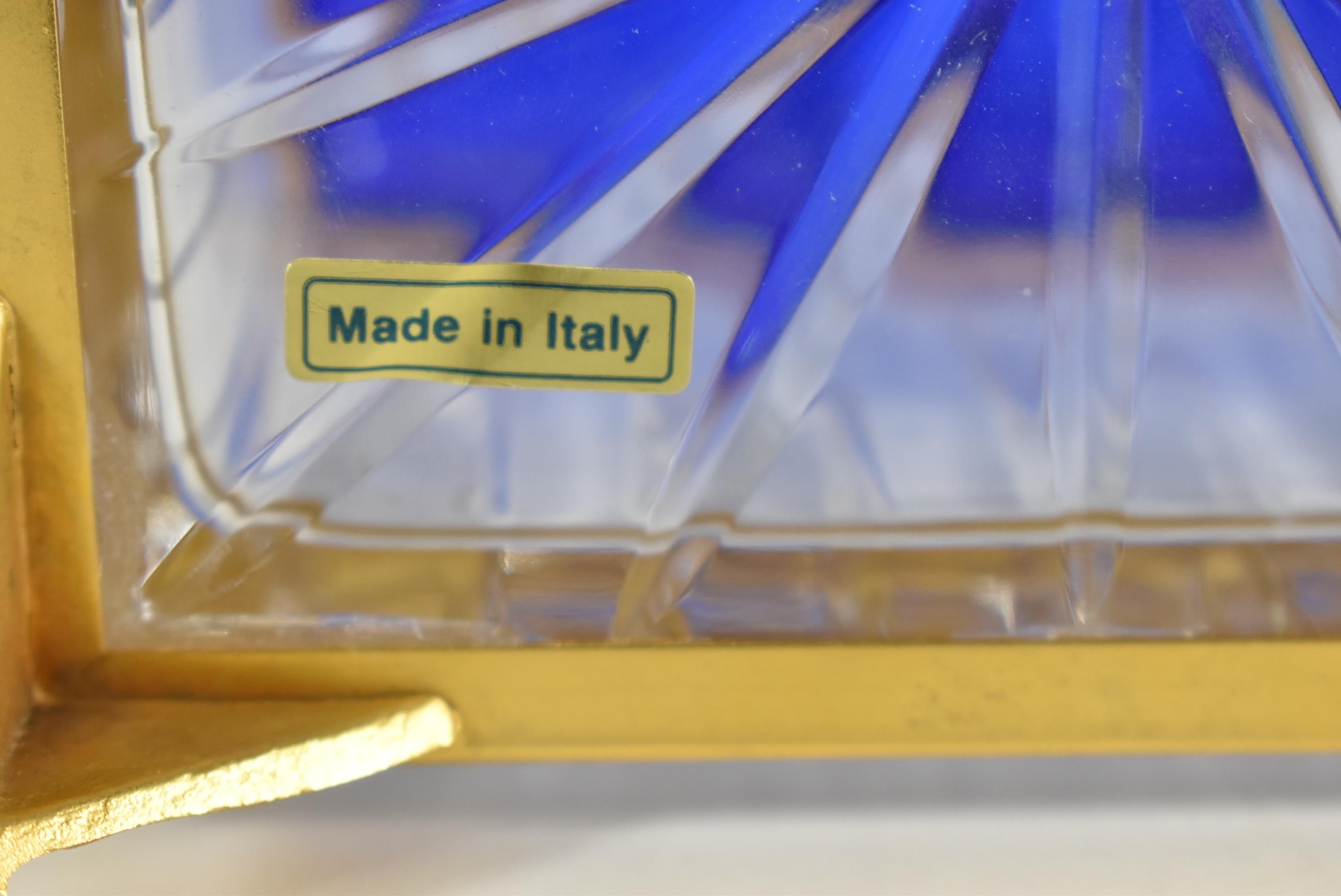 Pitti Collection By Baldi Italian Glass Box 24k Gold Dore Cobalt Blue 2