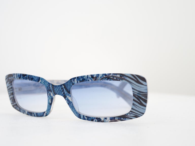 Pitti donna blue vintage sunglasses For Sale at 1stDibs